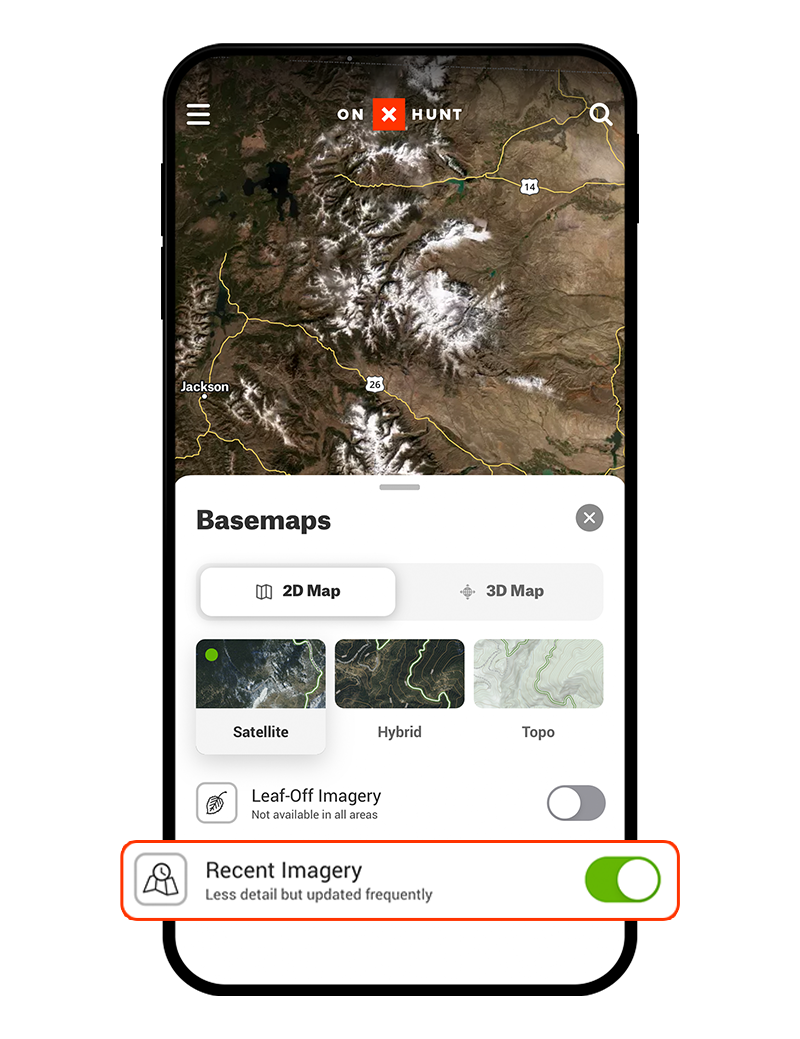 onX Maps recent imagery