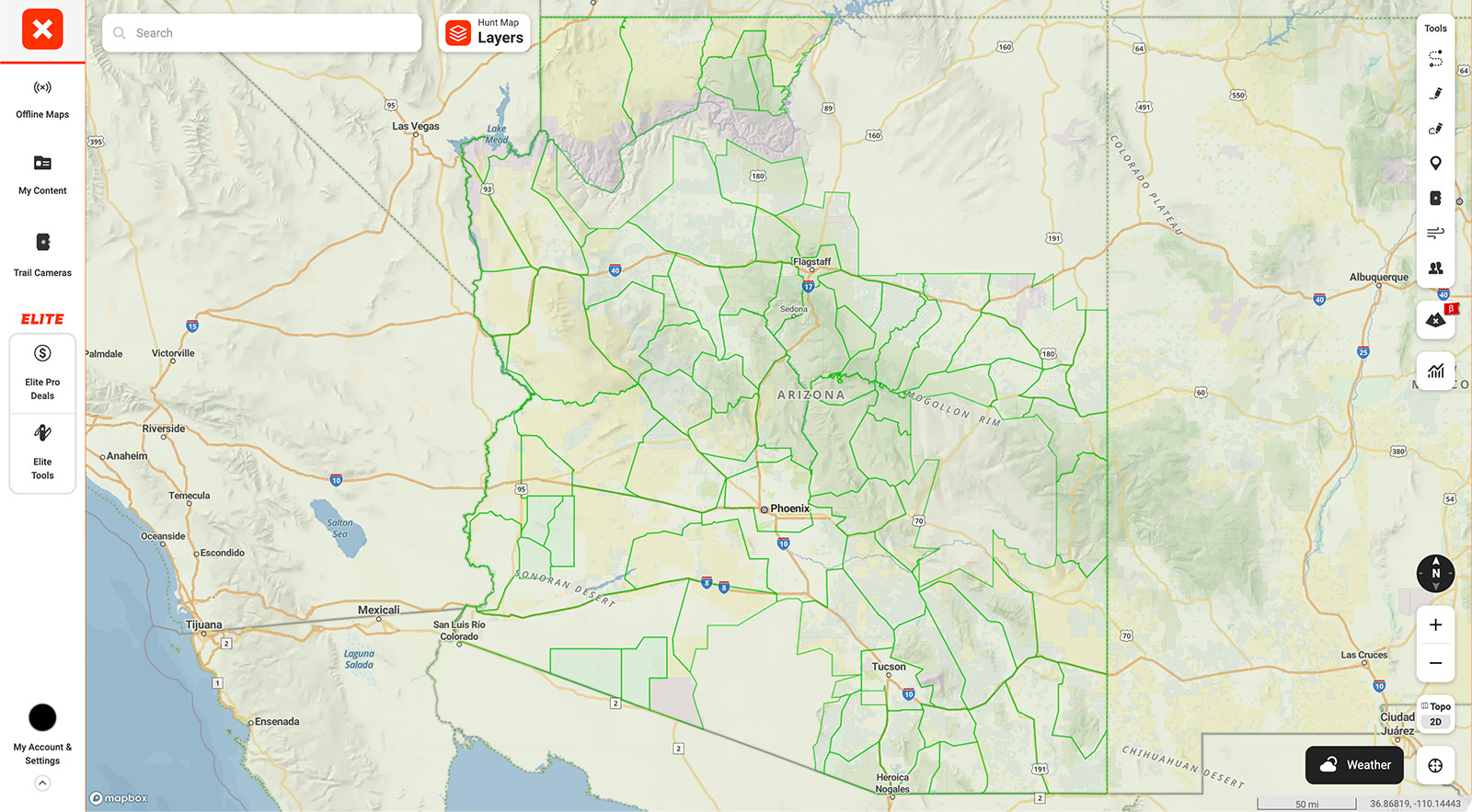 Arizona land access map 