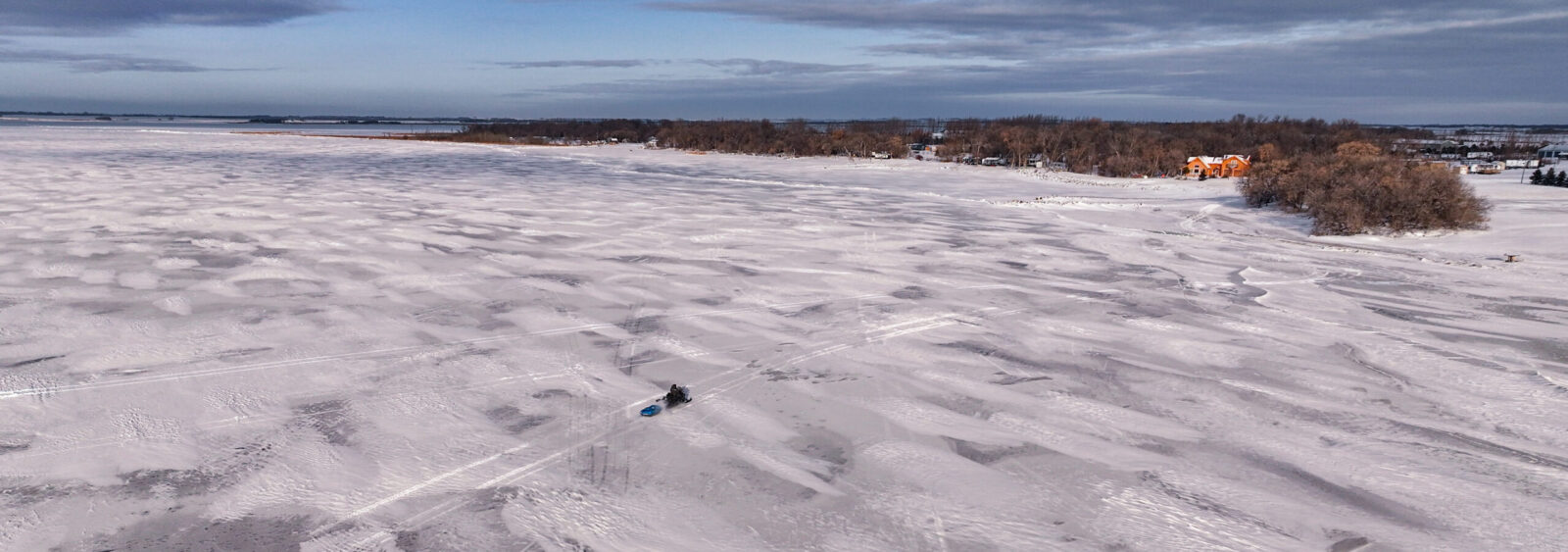 An iced over lake in MN