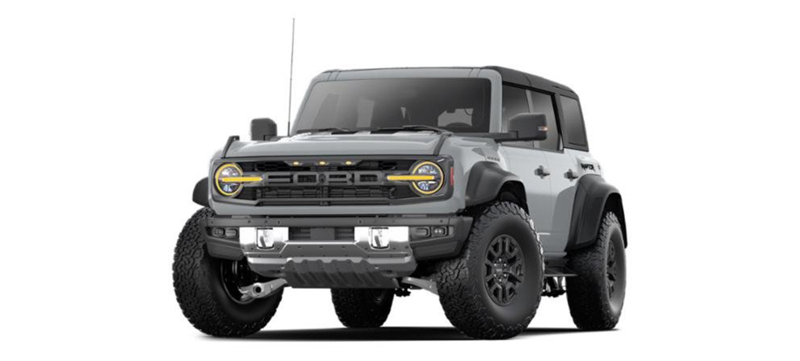 Ford Bronco Raptor, bluish grey on white background