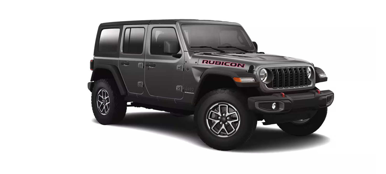 Jeep Rubicon grey on white background