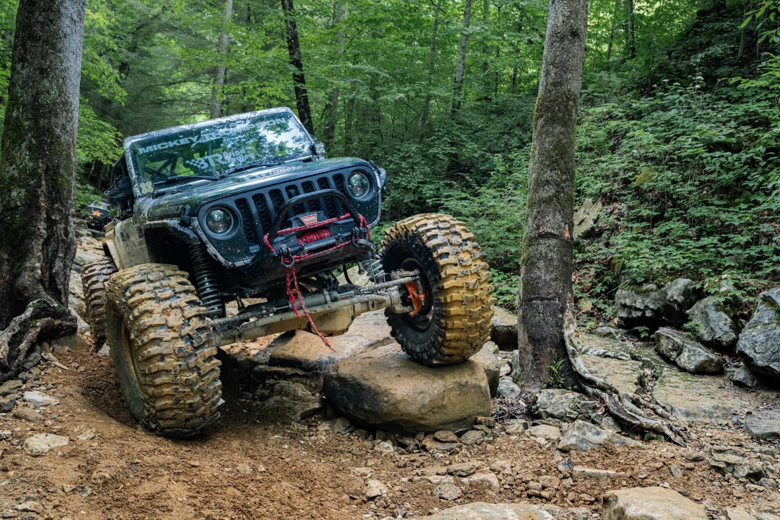 Off-road vehicle with recovery equipment attached 